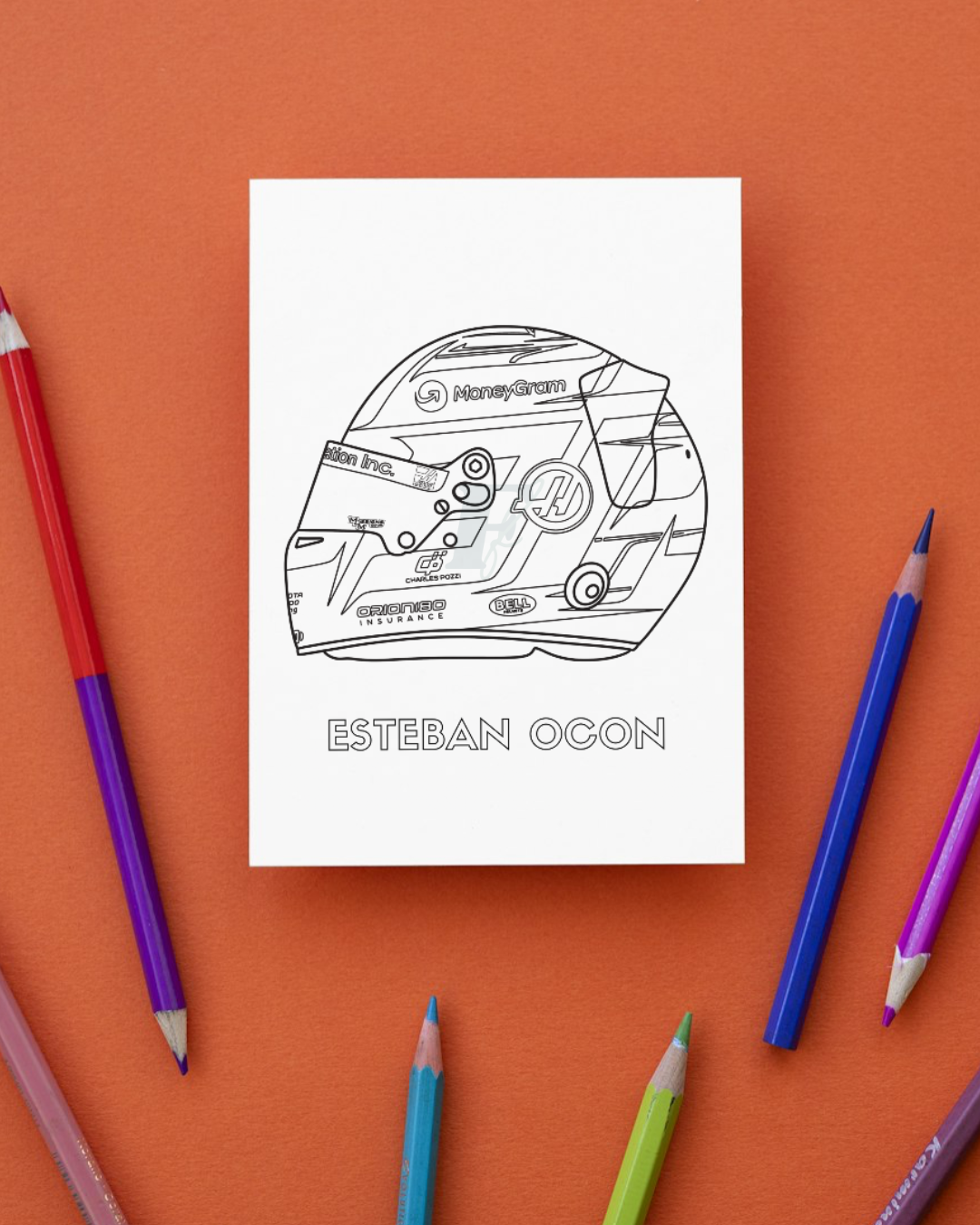 Formula 1 2025 Driver Helmets Colouring Book Digital Download