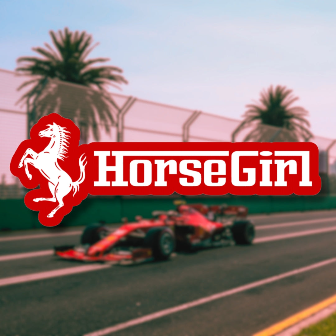 Horse Girl Ferrari Parody Sticker