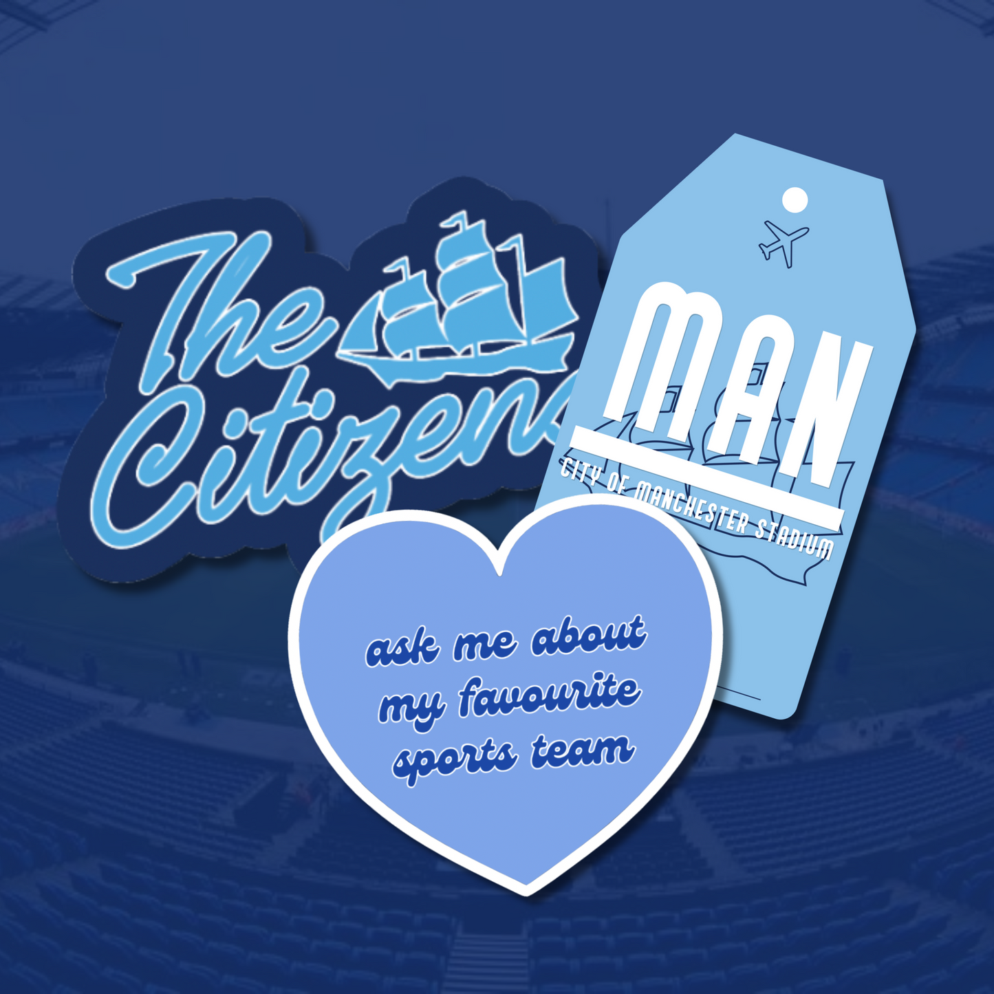 Manchester City Fan Sticker Bundle