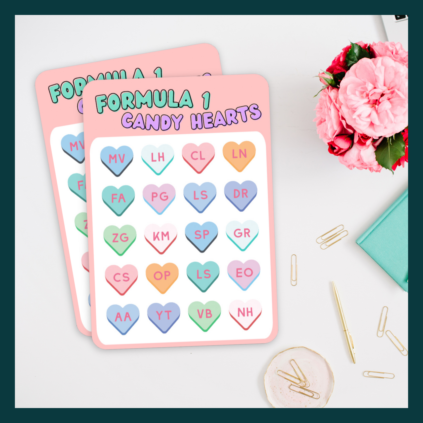 Formula 1 Candy Hearts Sticker Sheet