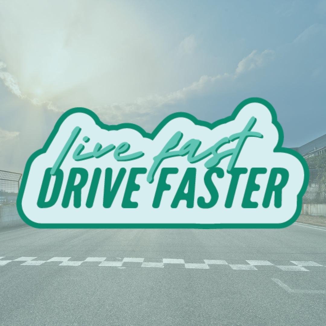 Live Fast, Drive Faster Retro Motorsport Sticker