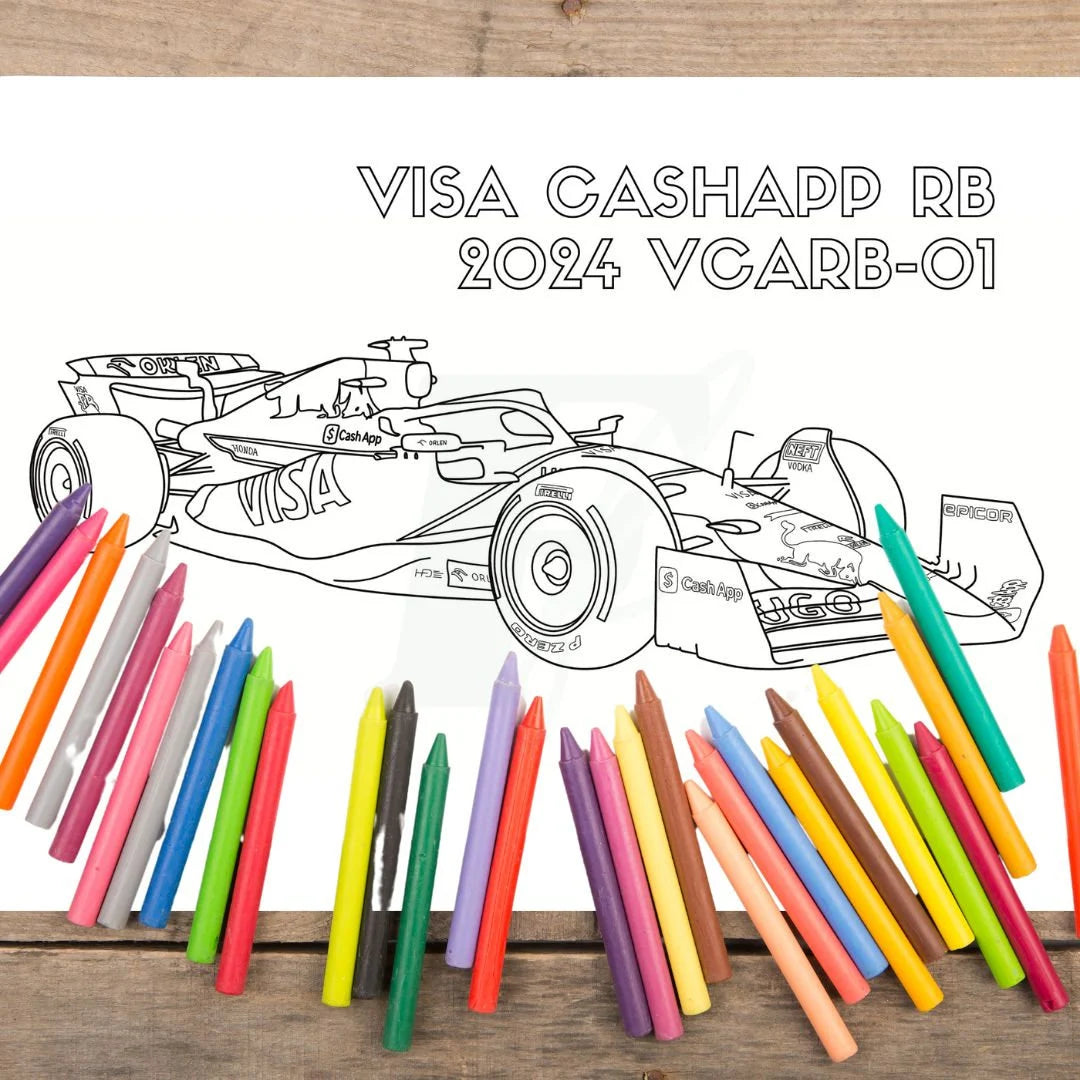 Formula 1 2024 Car Liveries Colouring Book Digital Download